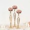 3 Gold Metal Crystals Pillar CANDLE HOLDERS Flower Ball Pedestal Stands Party